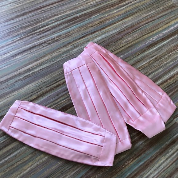 Light Pink Satin Formal Cummerbund with Elastic Boy Sizes - Choose Size - Picture 4 of 4